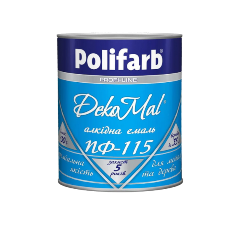 Емаль алкідна POLIFARB ПФ-115, глянець фіолетовий, 0,9кг